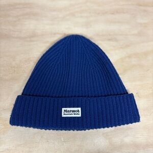 Marmot Deep Blue Ribbed Knit Beanie